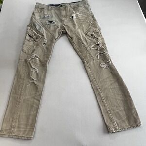 AKOO Brand Men's Distressed Jeans 36 Meas. 38 & Inseam 31 For Refined Gentlemen